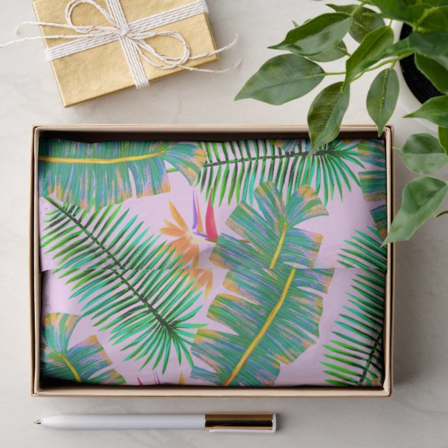 Palmenparadies Rosa Seidenpapier (Geschenk)