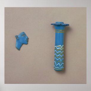 Palmenspalten-Kohl-Flasche und Fragment der Poster