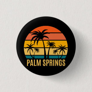 Palmensprings Sonnenuntergang und Palmen Strand Button