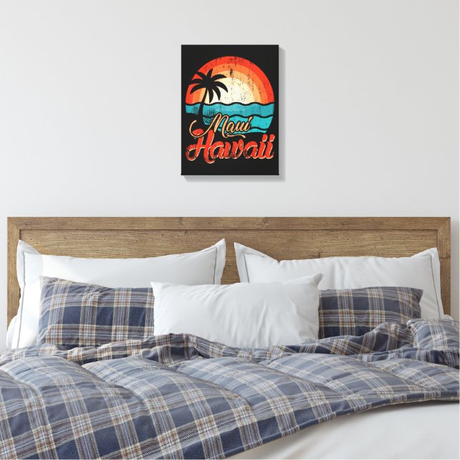 Palmenstrand Hawaii-Strand Leinwanddruck (Insitu (Schlafzimmer))