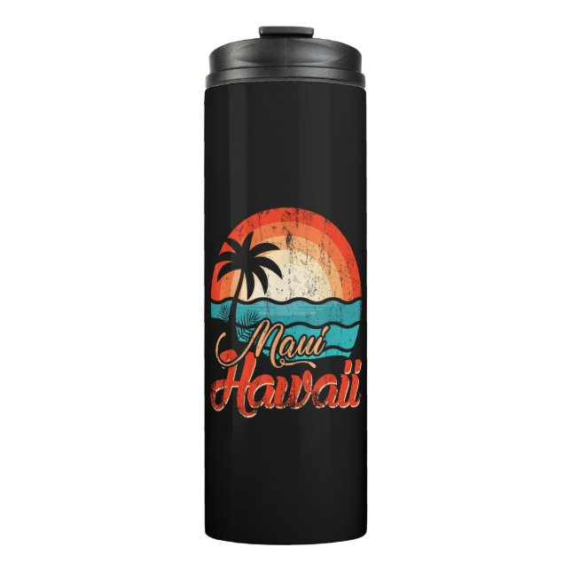 Palmenstrand Hawaii-Strand Thermosbecher (Vorderseite)
