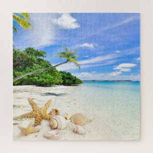 Palmenstrand Muscheln Puzzle