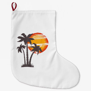Palmenstrand Ozean Sommerferien Sonnenuntergang Pa Großer Weihnachtsstrumpf