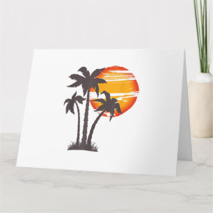 Palmenstrand Ozean Sommerferien Sonnenuntergang Pa Karte