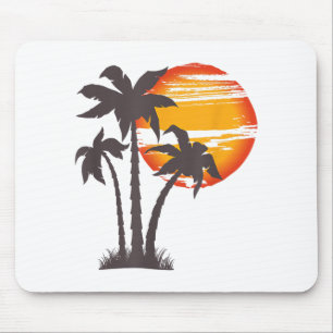Palmenstrand Ozean Sommerferien Sonnenuntergang Pa Mousepad