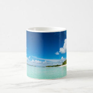 Palmenstrand Tiefblaue Himmelswasser Kaffeetasse