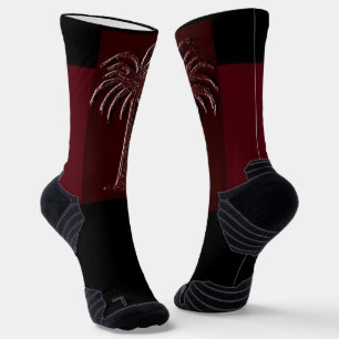 Palmento Tree Burgandy und schwarz Socken