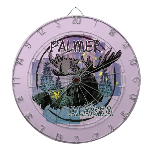 Palmer Alaska rustikale Elchwandplatine Dartscheibe (vorne)