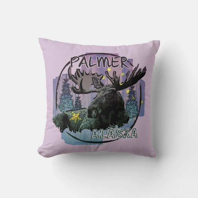 Palmer Alaska rustikales Elchkissen Kissen (Vorderseite)