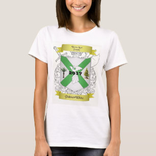 Palmer/der weißen Familien-Frau kurzer Sleeved T T-Shirt