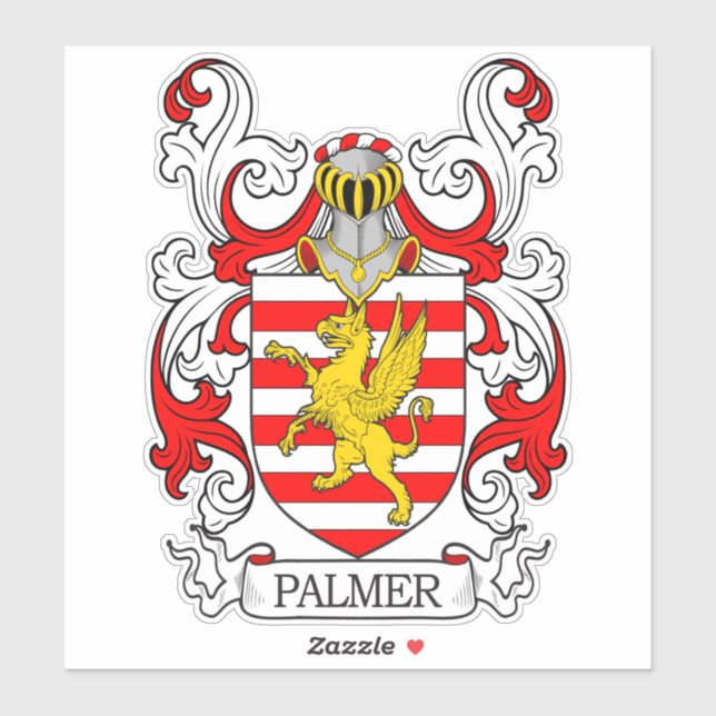 Palmer Familienwappen Aufkleber (Blatt)