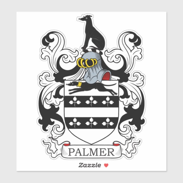 Palmer Familienwappen Aufkleber (Blatt)