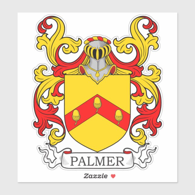 Palmer Familienwappen Aufkleber (Blatt)