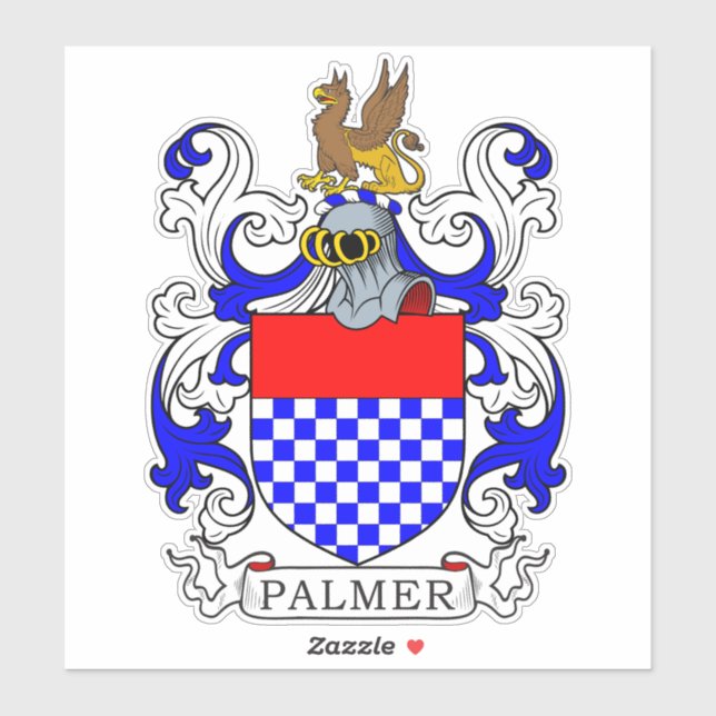 Palmer Familienwappen Aufkleber (Blatt)
