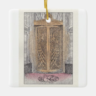 Palmer House Golden Peacock Doors Keramik Keramikornament