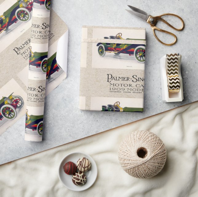 Palmer-Singer Motorwagen, Muster 1909 Geschenkpapier (Kunsthandwerk)