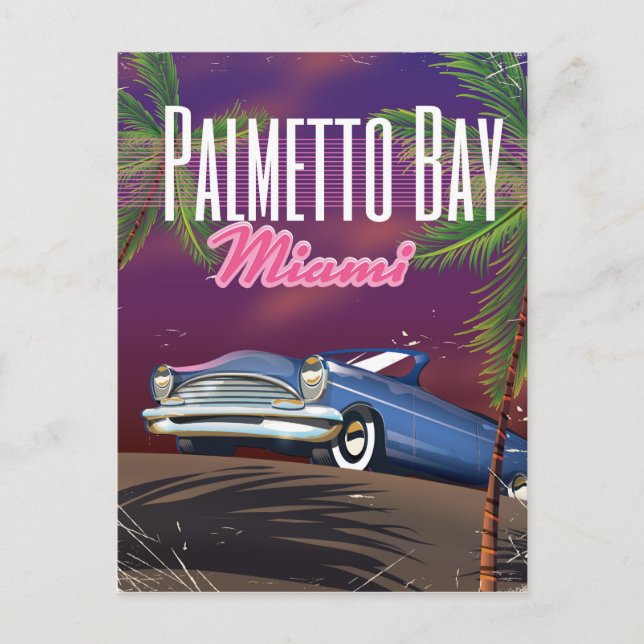 Palmetto Bay Florida USA 80er Reiseplakat Postkarte (Vorderseite)