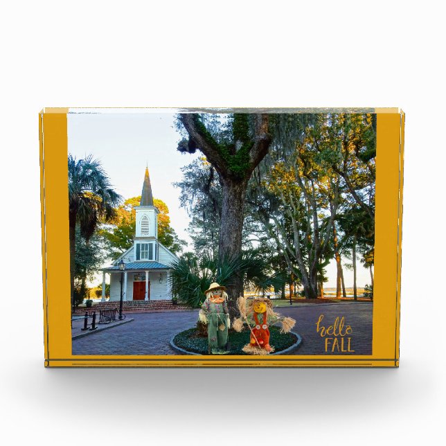 Palmetto Bluff Chapel Bluffton SC Fall Scarecrows Fotoblock (Vorderseite)
