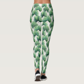 Palmetto Fan Palm Tree Blätter Botanical Tropical Leggings
