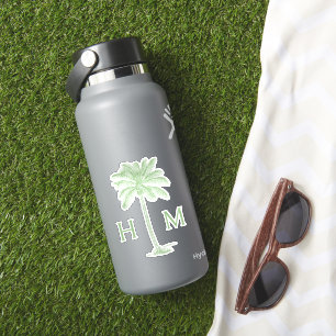 Palmetto Palm Monogram Aufkleber