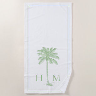 Palmetto Palm Monogram Strandtuch