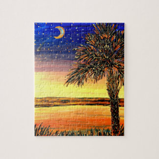 Palmetto-Sonnenuntergang-Puzzlespiel Puzzle