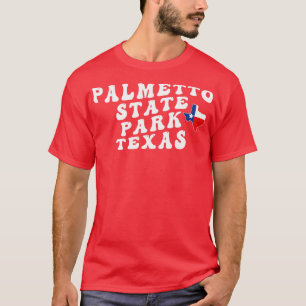Palmetto Staat Park Texas Retro Wavy 1970er Text T-Shirt