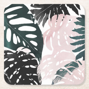 Palmfronten Rechteckiger Pappuntersetzer