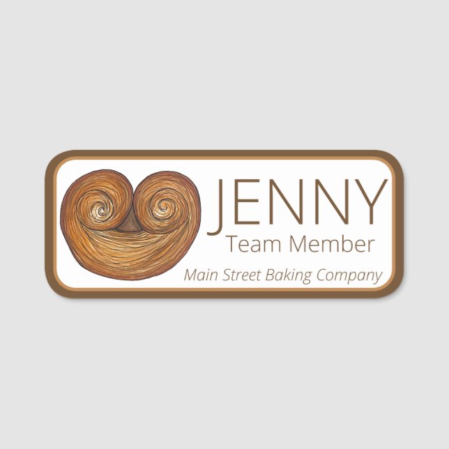 Palmiers French Puff Konditorei Pariser Bäckerei Namensschild (Vorderseite)