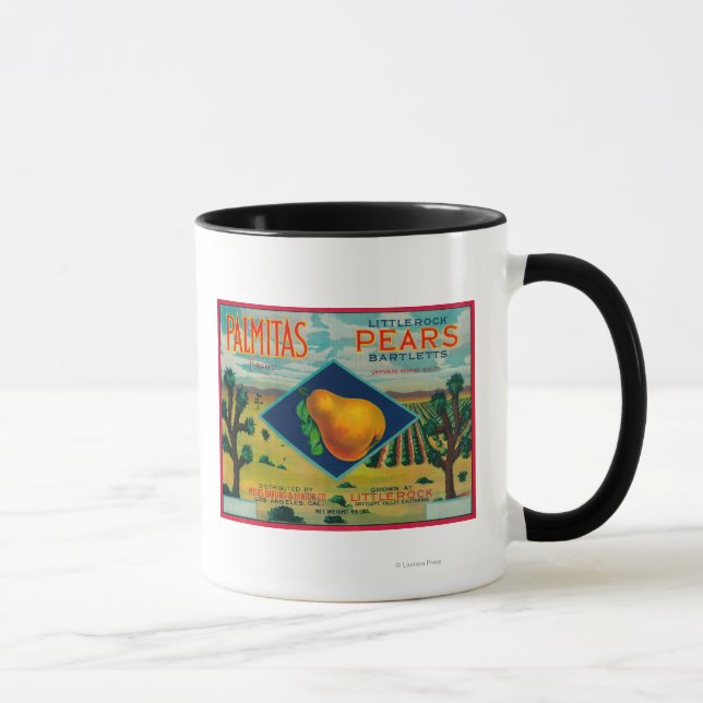 Palmitas Pear Crate LabelAntelope Valley, CA Tasse (Rechts)