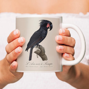 Palmkakadu, Probosciger aterrimus Papagei, retro Kaffeetasse