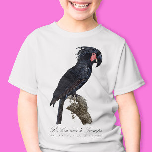 Palmkakadu, Probosciger aterrimus Papagei, retro T-Shirt
