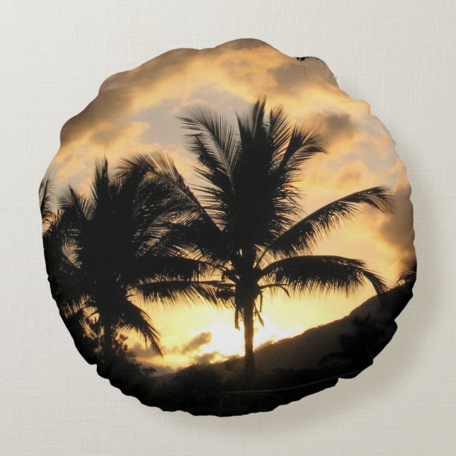 Palmkissen Rundes Kissen (Rückseite)
