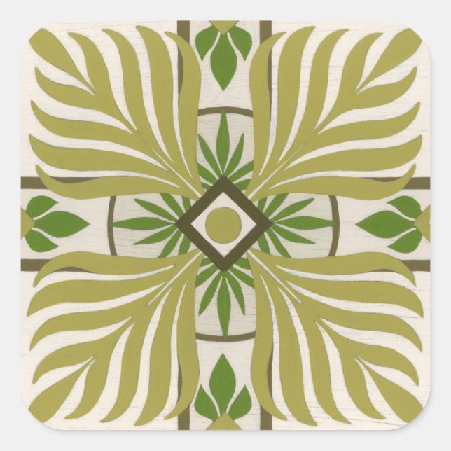 Palmmotif II Quadratischer Aufkleber (Vorderseite)