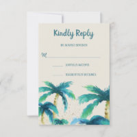 Palmparadies | RSVP-Karte für tropische Hochzeiten