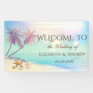 Palms Beach Seashells Hochzeitsbanner Banner