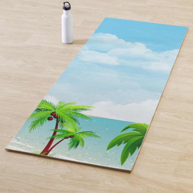 Palms Blue Sky Gym Fitness Modernes Template Yogamatte (Beispiel)