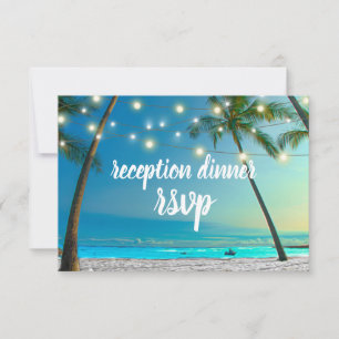Palms Empfang Dinner bei Hochzeiten am Strand RSVP Karte