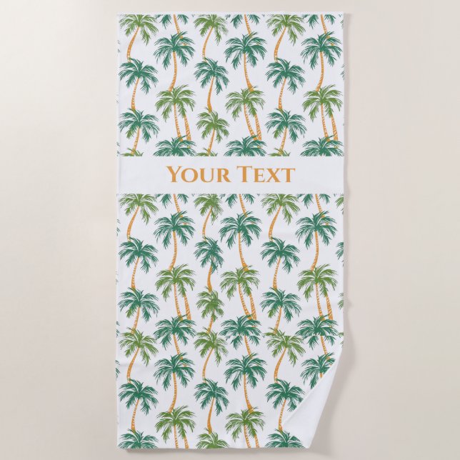 Palms Pattern Summer Vibes Personalisiert Strandtuch (Vorderseite)