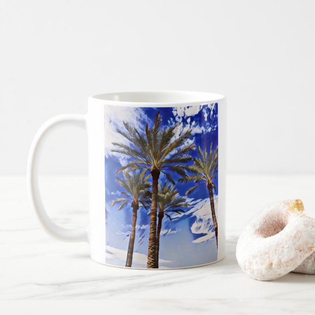 Palms-Perspektive Kaffeetasse (Mit Donut)