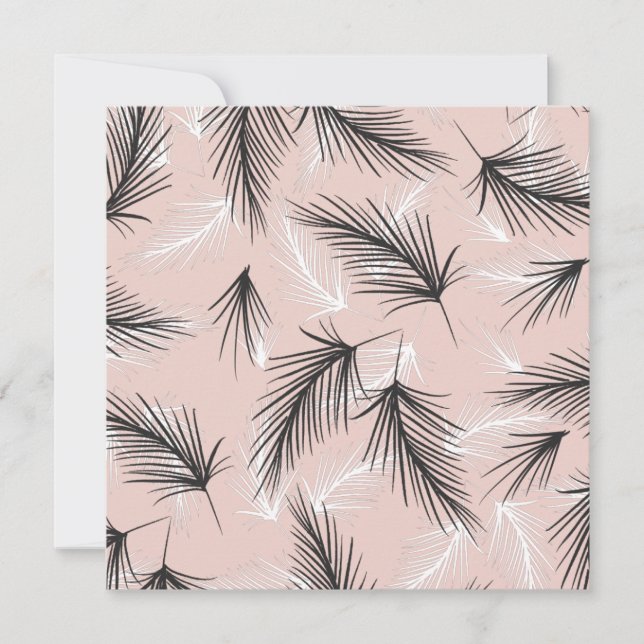 Palms Schwarz-weiße Erdung Tone Pink Card (Vorderseite)