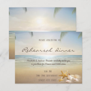 Palms Sunset Beach Muscheln Probedinner Einladung
