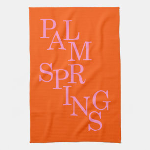 Palmsprings Orange und Rosa Geschirrtuch