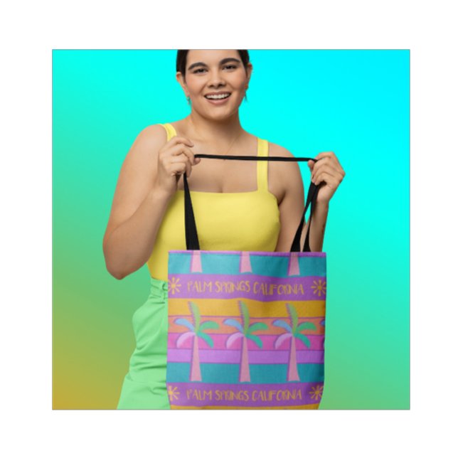 Palmsprings Sonnenuntergang Streifen farbenfrohe P (Summertime Cool and Colorful tote! Personalize it!)