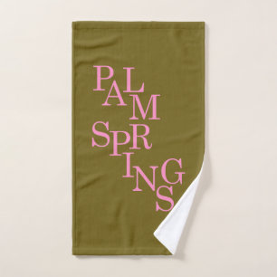 Palmsprings, Vintag, lebend und rosa Badhandtuch Set