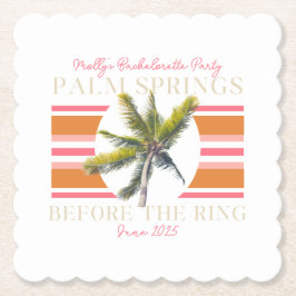 Palmsprings vor dem Ring - Retro Bachelorette Untersetzer