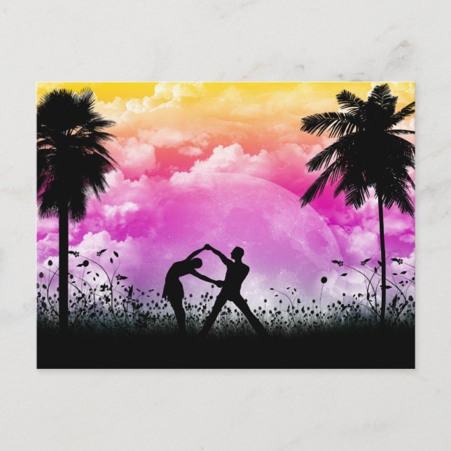 Palmtree Romance Postcard Postkarte (Vorderseite)