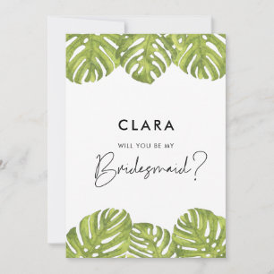Palmwedel Brautjungfer-Karte Einladung