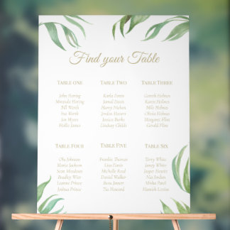 Palmwedel-Goldtext-Acryl-Tischplan-Schild 6 Acrylschild