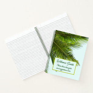 Palmwedel heißen Gäste zur Miete willkommen  Notizbuch